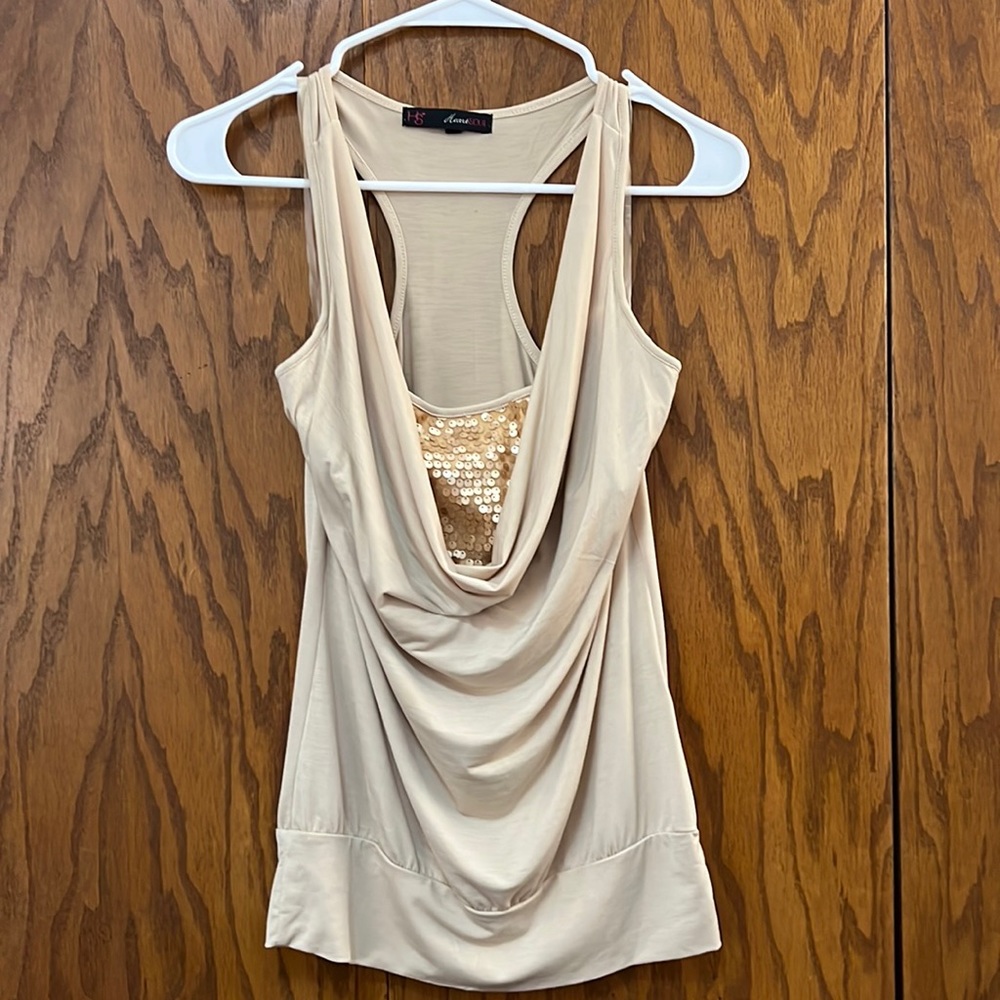 HeartSoul Gold Sequin Ebelloshed Tank